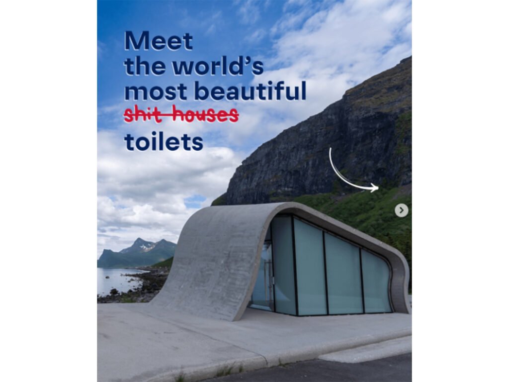 Norway's official tourism board post on country's scenic toilets (Photo/Instagram/@visitnorway)