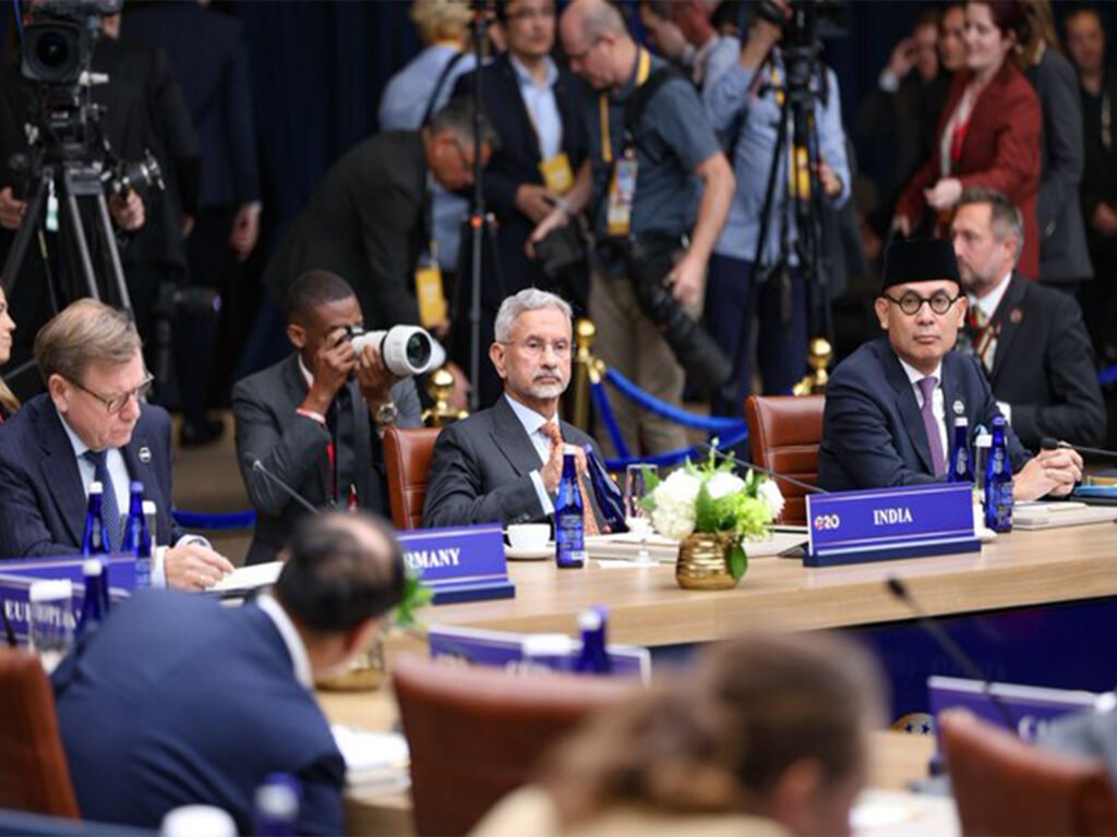External Affairs Minister S Jaishankar addressing the first plenary session of the G20 Foreign Ministers' Meeting in Atlanta, US. (Photo: X/@DrSJaishankar)