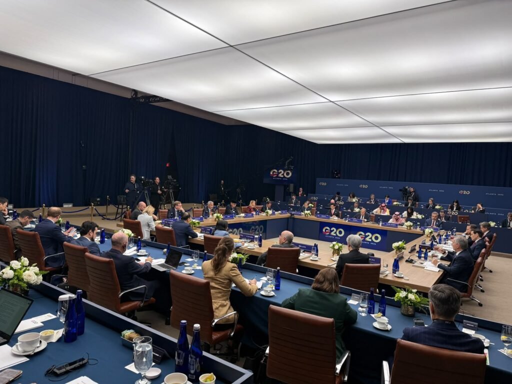 Military solutions not working, give diplomacy a chance: EAM S Jaishankar at G20 External Affairs Minister S Jaishankar addressing the first plenary session of the G20 Foreign Ministers' Meeting in Atlanta, US. (Photo: X/@DrSJaishankar)